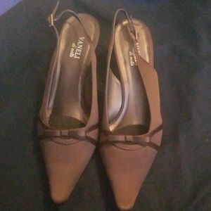 NWOT Brown Satin Heels